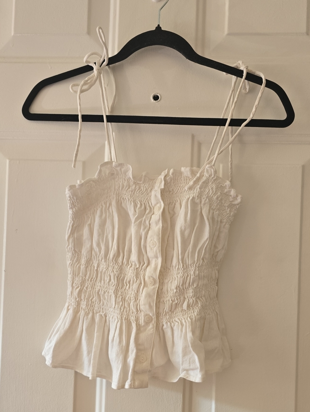 Universal Thread White Smocked Button-Front Cami